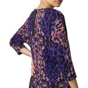 Twelve By Twelve Y2K Purple Leopard Print Top Women's Size M